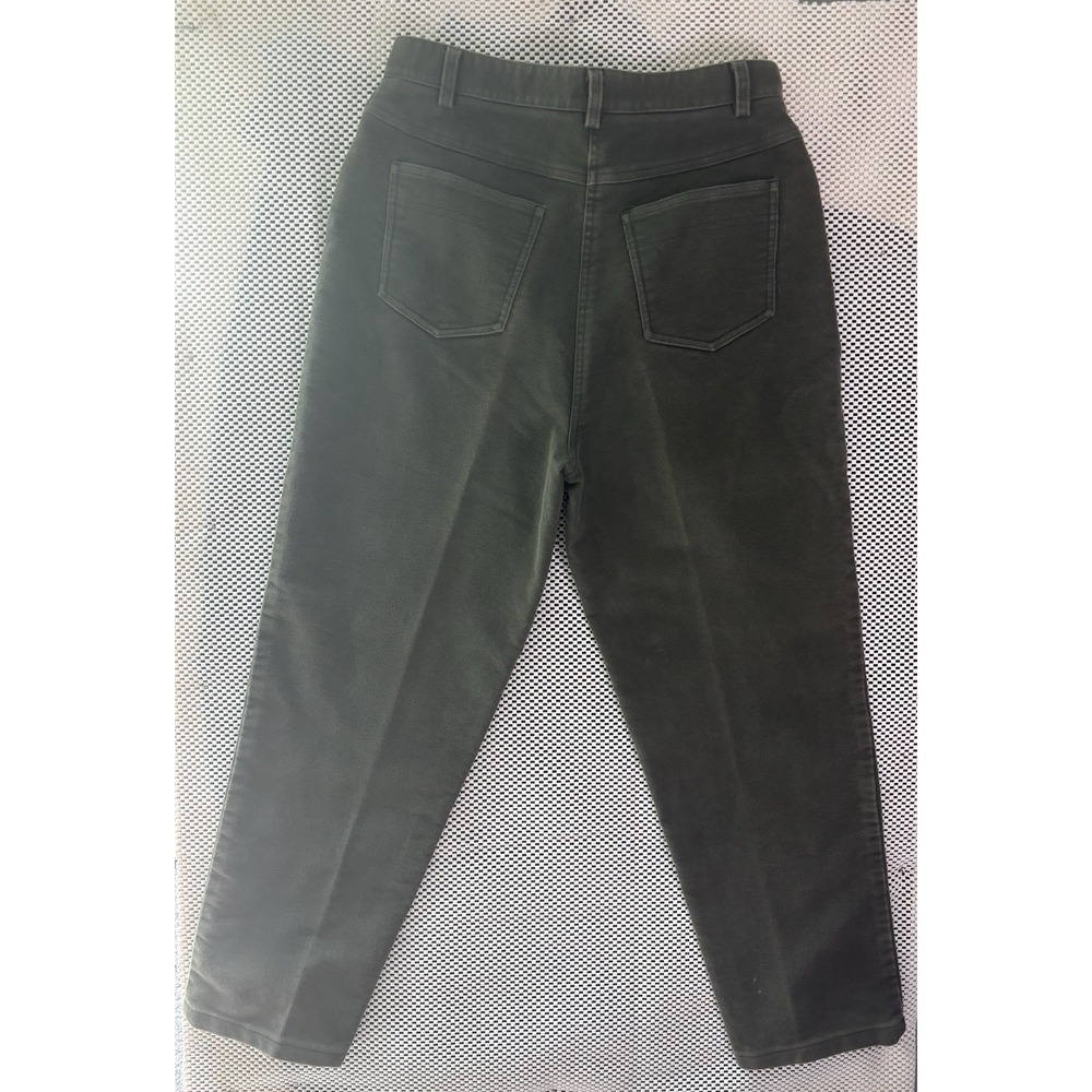 Orvis Womens Olive Green Cotton Moleskin Pants High Rise Plaid Lined Size 10 - Picture 9 of 12